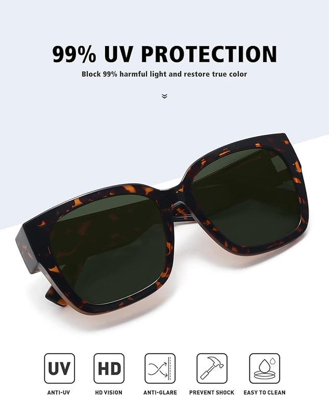 MEETSUN Oversized Fit Over Glasses Sunglasses for Women Men Large Trendy Polarized Sunglasses for Driving UV Protection