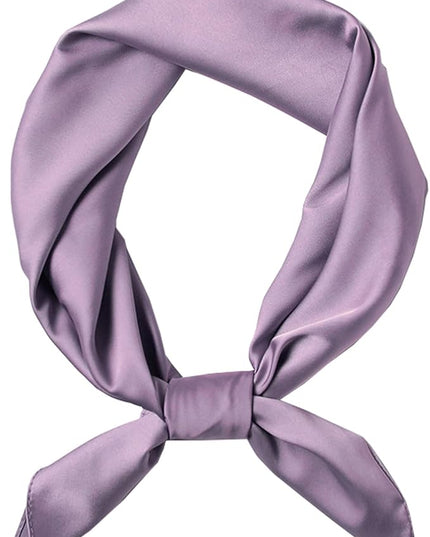 CHUNG Women's Square Satin Scarf 27.5" Bandanas Solid 50s Retro Neck Scarves Emulation Silk Handbag Hair Ribbons Necktie