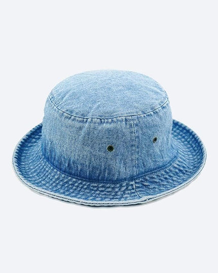 The Hat Depot Bucket Hat - Unisex 100% Cotton & Denim UPF 50 Packable Summer Travel Beach Sun Hat