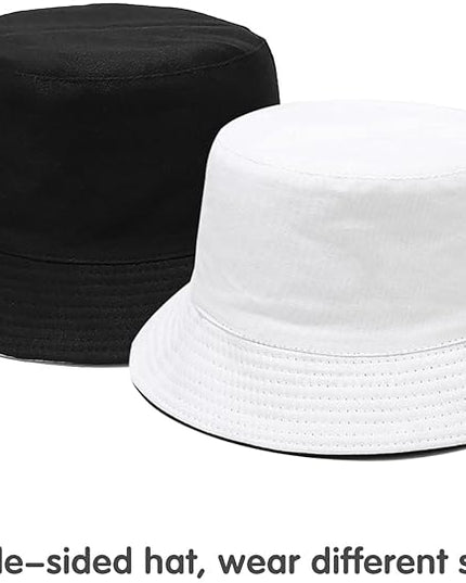 Malaxlx Unisex Bucket Hat Beach Sun Hat Aesthetic Fishing Hat for Men Women Teens, Reversible Double-Side-Wear