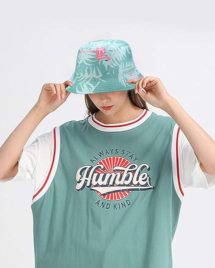 XYIYI Cute Bucket Hat Beach Fisherman Hats for Women, Reversible Double-Side-Wear