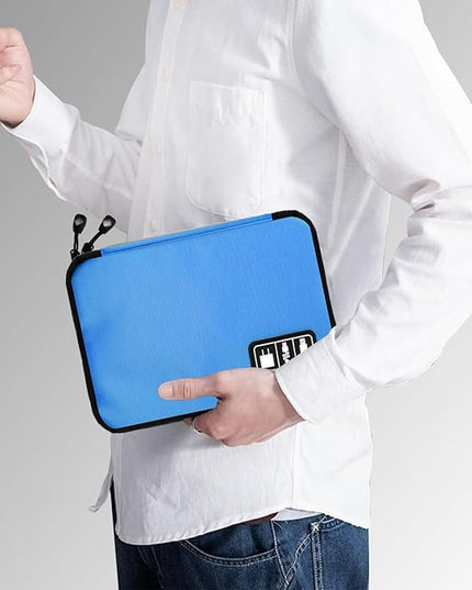 Electronics Travel Organizer,Portable Waterproof Electronic Travel Storage Bag for Small Charging Cord Storage,Charger,SD Card etc,for Travel,Business- Blue Green