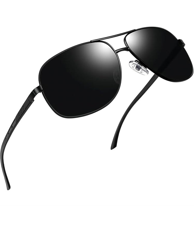Joopin Polarized Metal Aviation Sunglasses Men, Classic Military Sun Glasses Women, Rectangle Shades UV400 Protection Costume