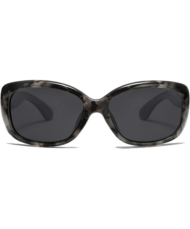 SOJOS Vintage Square Sunglasses for Women Polarized UV Protection Havana Frame SJ2111