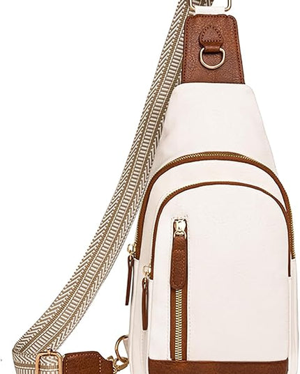 FALAN MULE Crossbody Bags for Women Trendy Leather Sling Chest Bag Fanny Packs for Women