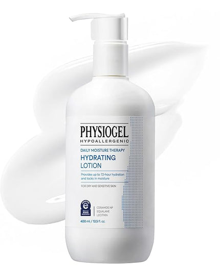 Physiogel DMT Face & Body Lotion – 72-Hr Hydration for Dry & Sensitive Skin, Skin Barrier Repair with Ceramide, Fragrance-Free, Non-Comedogenic, Dermatologist-Tested, Korean Skincare (13.5 fl oz)
