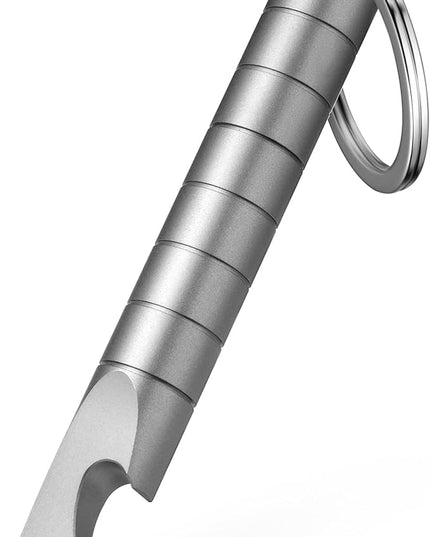 TISUR Keychain Pry Bar, Titanium Mini EDC Prybar Multitool with Bottle Opener, Pocket Small Keychain Tools for Every Day Carry(Gray-Mini)