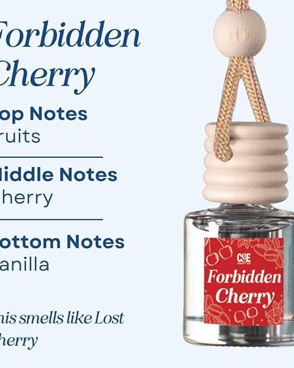 C&E Craft Co Hanging Car Air Freshener Diffuser 2 Pack, Long Lasting Fragrance Oil Car Freshener, Glass Bottle Auto Air Freshener, Made in USA (Forbidden Cherry)