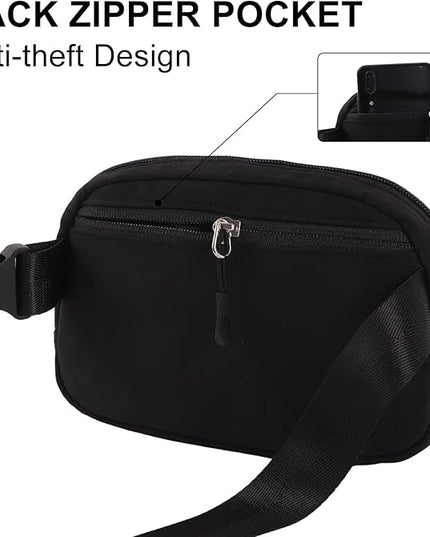 Glratn Initial Letter Belt Bag Crossbody Bags Fanny Pack For Girls，Birthday Gifts for 6 7 8 9 10 11 12 13 14 15 Year Old Girls,Purse for Kids,Cute Teen Trendy Stuff Travel Essentials.（Black-W）