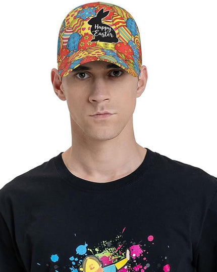 Easter Baseball Cap,Rabbit Eggs Baseball Hat,Fashion Snapback Hats Outdoor Trucker Hat for Women Men