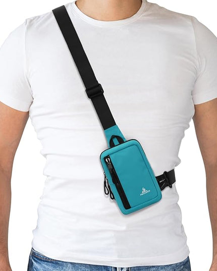 Peicees Small Crossbody Bag for Men Women Mini Sling Bag Travel Running Phone Daypack Cross Body Shoulder Bags with Keyholder
