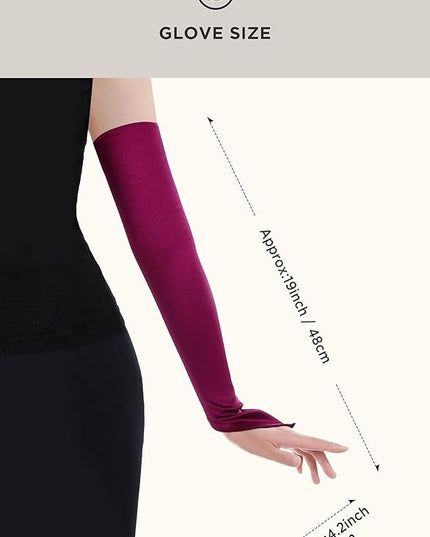 BABEYOND Long Opera Party 20s Satin Gloves Stretchy Adult Size Elbow Length