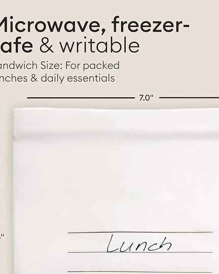 Vove Compostable Sandwich Bags 30 Ct – PFAS-Free, BPI Certified, Freezer Safe with Airtight Seal for Lunches & Meal Prep, Plant-Based