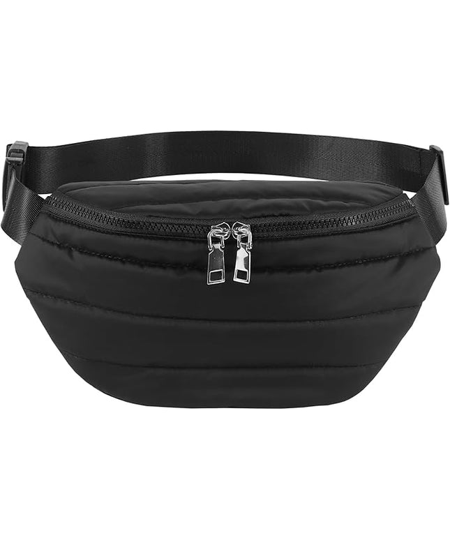 Fanny Packs for Women Fashion Waist Packs Quilted Puffer Belt Bag Puffy Crossbody Bags Sling Purse for Women Travel Running