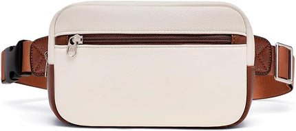 GOINSOUND Fanny Packs Belt Bag For Women Men Everywhere Small Fashion Crossbody Bags Waist Pack Vegan Leather Waterproof Cute Sling Chest Bag For Women - Beige