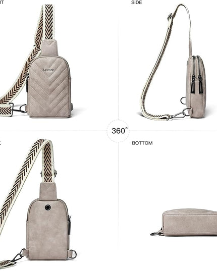 7L Sling Bag for Women Men Leather Small Sling Backpack Daypack Anti Theft Fanny Pack Crossbody Purse Travel