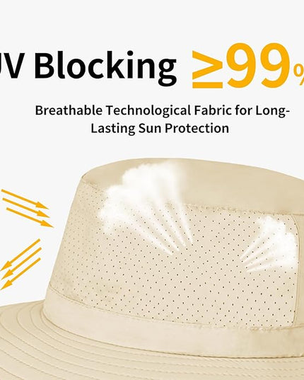 ZOORON Boonie Hat UPF 50+ Cooling Sun Hat for Men and Women,Wide Brim Bucket Hats with UV Protection for Safari Hiking Beach