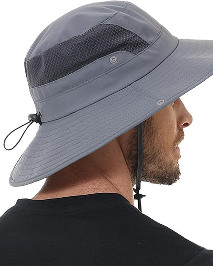 Sun Hat for Men Women UPF 50+ Fishing Hats Waterproof Wide Brim Boonie Bucket Hat for Safari Beach Hiking Garden