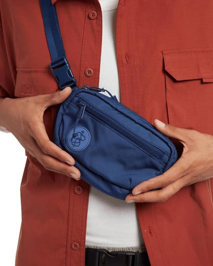Baboon to the Moon Fanny Pack Mini 1.5L Compact Waist Bag Water Repellent Crossbody Belt Bag Lightweight Travel Everyday Bag for Men Women, Navy