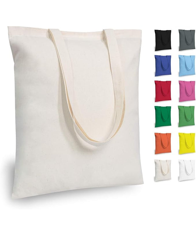 TOPDesign 5 | 12 | 24 | 48 | 192 Pack Economical Cotton Tote Bags, Lightweight Medium Reusable Grocery Shopping Cloth Bags, Suitable for DIY, Advertising, Promotion, Gift, Activity (5-Pack)