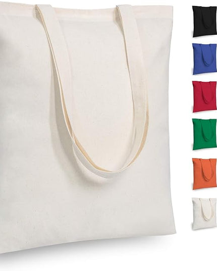 TOPDesign 6 | 12 | 24 | 48 | 192 Pack Economical Cotton Tote Bags, Lightweight Medium Reusable Grocery Shopping Cloth Bags, Suitable for DIY, Advertising, Promotion, Gift, Activity (6-Pack)