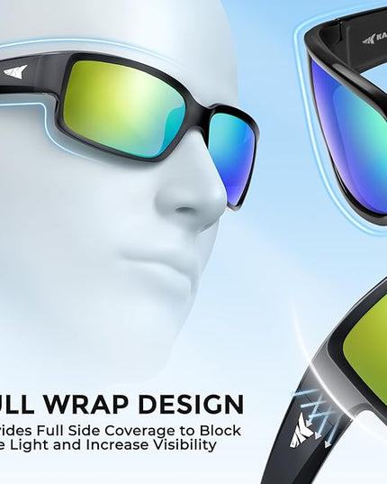 KastKing Skidaway Polarized Sport Sunglasses for Men and Women,Ideal for Driving Fishing Cycling and Running,UV Protection