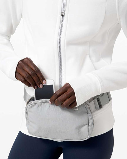 YOSHUYUKI Fanny Pack Crossbody Bag Trendy Waterproof Small Sling Cross Body Purse for Women Men Fashion Waist Packs Mini Belt Pouch Chest Bum Hip Bag Lulu Dupes for Travel Vacation Running Ash
