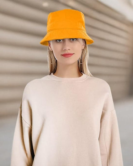 Falari Men Women Unisex Cotton Bucket Hat 100% Cotton Packable for Travel Fishing Hunting Summer Camp