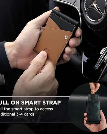 Jenoss Smart Tracking Wallet For Men: Smart Tracker Works with Apple Find My Full Grain Leather, Slide Pop Up Card, Minimalist Compact 12 Cards Slot Organizers ID Money Clip