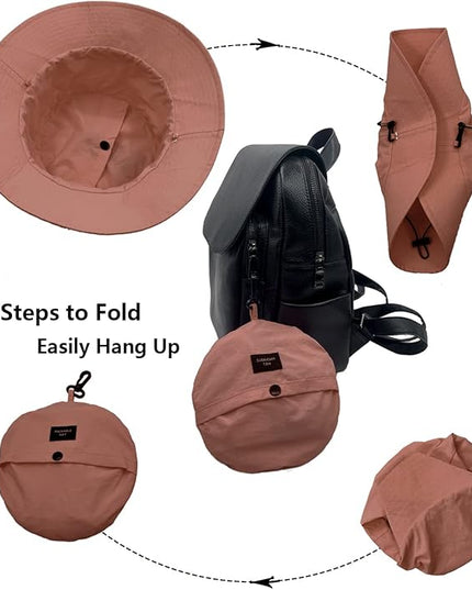 woogwin Waterproof Bucket Rain Hat with Chin Strap Quick Dry Packable Boonie Sun Hat Safari Hat UV Protection