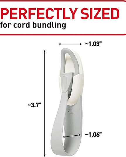 Command Cord Bundlers, Damage-Free Hanging Cord Organizer, No Tools Cord Bundler for Hanging Electrical Cables of Christmas Decorations, 6 Gray Cord Bundlers and 12 Command Strips