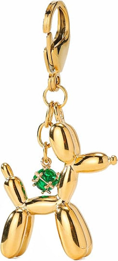 Balloon Dog Keychain, Stainless Steel Elegant Golden Bag Charms for Adults