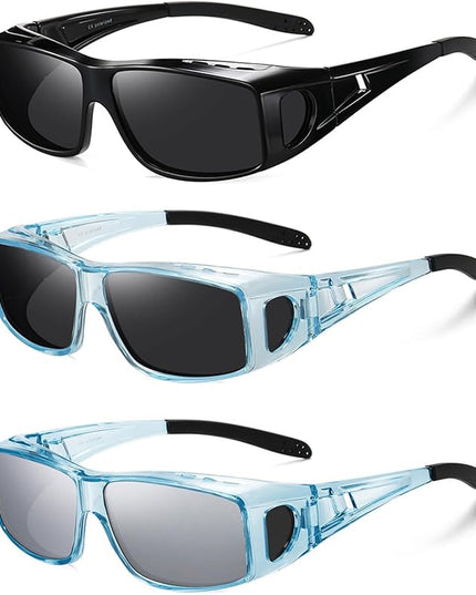 Wzerry Sunglasses Fit Over Glasses Polarized for Men Women, Wrap-Around Glasses UV400 Protection for Driving and Outdoor