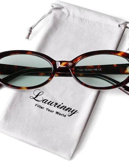 90s Sunglasses for Women Men Retro Small Oval Sunglasses