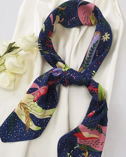 Julunar Silk Like Head Scarf for Women - Satin Large Hair Scarves - 35" Square Silk Hair Wrap for Sleeping with Gift Packed