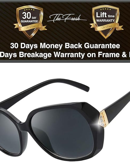 The Fresh Women's Oversized Square Jackie O Cat Eye Hybrid Butterfly Fashion Sunglasses - Exquisite Packaging
