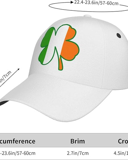St. Patrick's Day Baseball Cap, Irish Green Clover Trucker Hat for Men Women, Fashion Adjustable Sun Visor Dad Hat