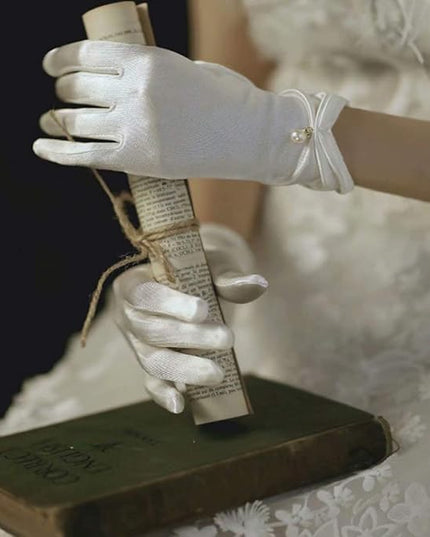 Satin Wedding Dress for Women Opera Party 1920s Gloves Wrist Length Gloves
