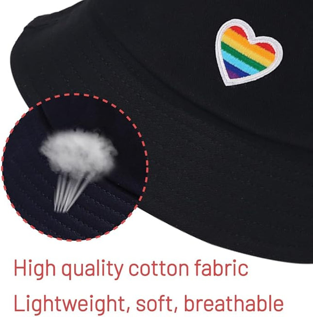 Cotton Bucket Hat for Women Men Summer Travel Sun Beach Bucket Cap, Unisex Outdoor Fisherman Hat