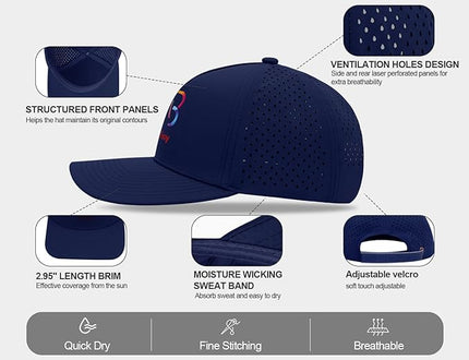 AB ALOSUNY Men Adjustable Baseball Cap with Curved Breathable Quick-Drying Laser-Cut Mesh Back Closure Hat