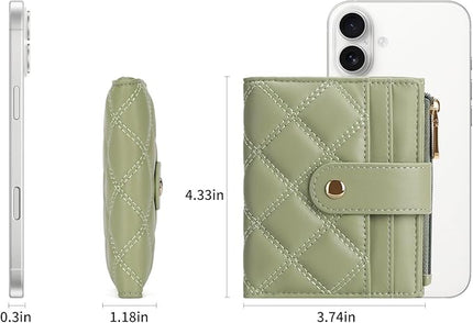 FALAN MULE Small Wallets Woman Leather Bifold RFID Blocking Card Holder With Zipper Coin Pocket