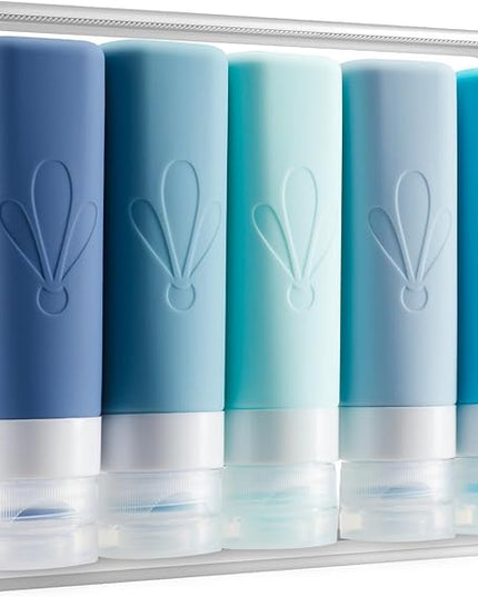 INSFIT Travel Bottles for Toiletries, TSA Approved 3oz Travel Size Toiletries, BPA Free Leak Proof Squeezable Silicone Tubes Travel Essentials for Shampoo Conditioner Lotion Soap
