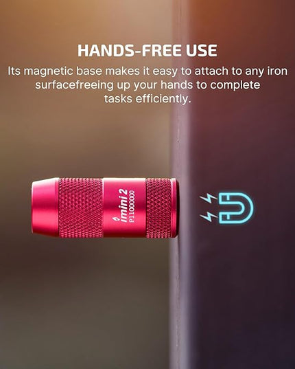 OLIGHT IMINI 2 EDC Rechargeable Keychain Flashlight, 50 Lumens Compact and Portable Mini LED Keyring Lights with Built-in Battery Ideal for Everyday Carry and Emergencies (Passionate Red)
