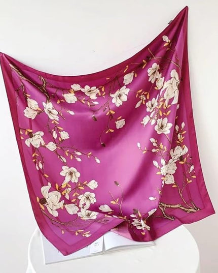 Julunar Silk Like Head Scarf for Women - Satin Large Hair Scarves - 35" Square Silk Hair Wrap for Sleeping with Gift Packed