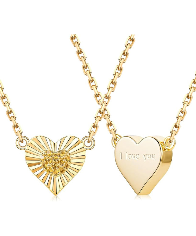 Dainty 14k Gold Heart Necklace, Birthstone Necklace for Women Trendy, Tiny Cubic Zirconia Choker Pendant Necklaces, Cute Love Jewelry Birthday Gifts for Girlfriend Daughter Niece Wife Her