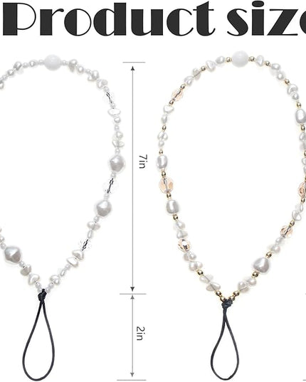 Beaded Camera Wrist Strap, Cute Phone Charms Strap, Pearl Bracelet Wrist Strap, Phone Keychain Decoration for Wallet