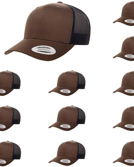 Yupoong Classic Premium Mesh 6 Panel Retro Trucker Cap | Mid Profile Snapback | OSFA | Bulk Pack Available