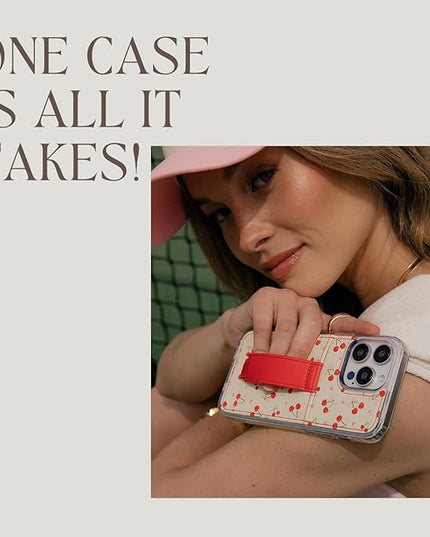 Walli Cases for iPhone 17 Case Aesthetic Wallet Phone Case Card Holder, Securely Holds up to 2 Cards - Cute, Trendy Phone Cover for Women, fits iPhone 17, with Kickstand & Finger Strap