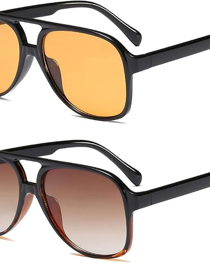 YDAOWKN Retro Aviator Sunglasses for Women Mens Large Frame Classic Vintage 70s Sun Glasses Aviators