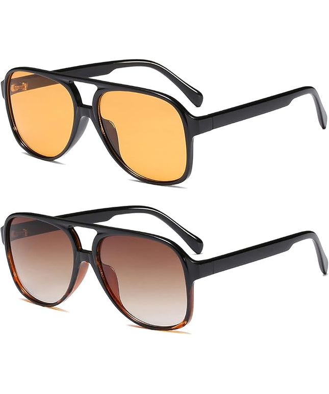 YDAOWKN Retro Aviator Sunglasses for Women Mens Large Frame Classic Vintage 70s Sun Glasses Aviators